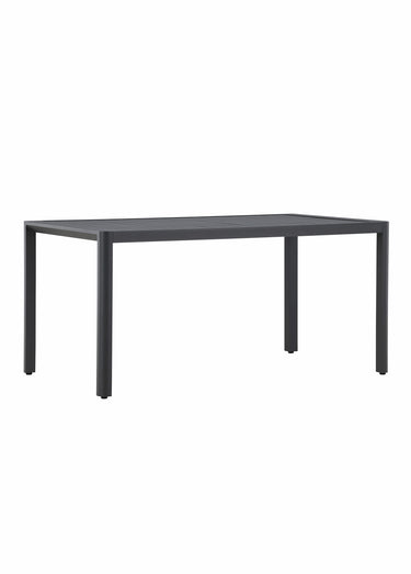 Table de jardin aluminium rainuré, 150cm Noir