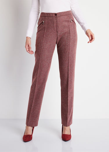 Pantalon chevrons ou chiné entrejambe 75 cm Chevrons Bordeaux