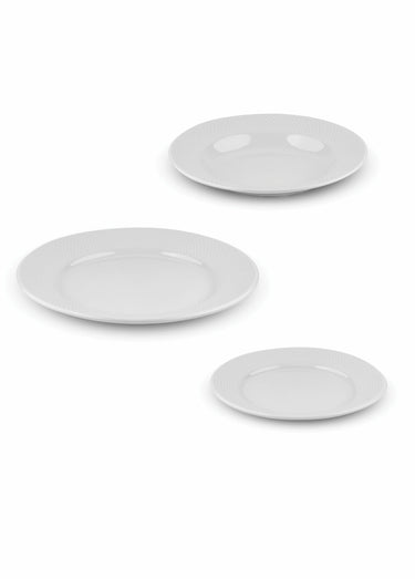Service 18 pièces porcelaine, Serenity Blanc