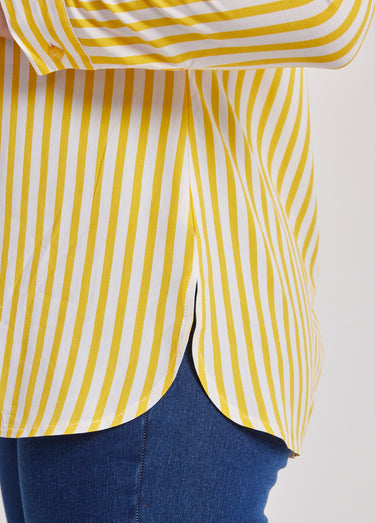 Tunique liquette longue rayée Jaune