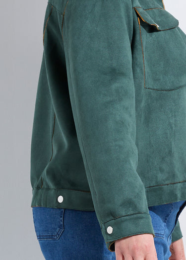 Veste en suédine détails contrastants Vert