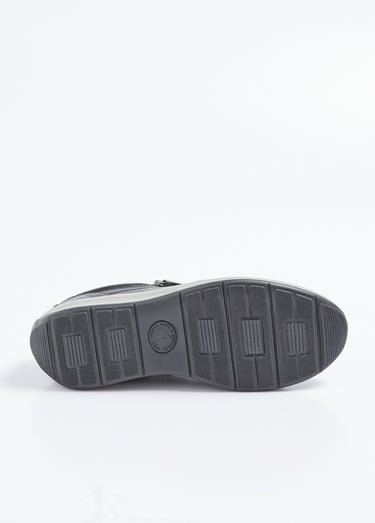 Baskets cuir zippées grande largeur Noir