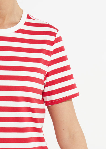 T-shirt marinière en coton stretch Rouge/Blanc