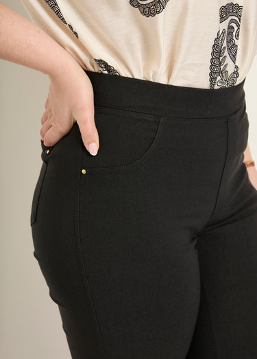 Pantalon extensible taille élastiquée Noir