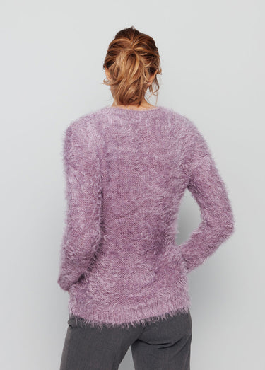 Pull maille douce effet poilu Parme