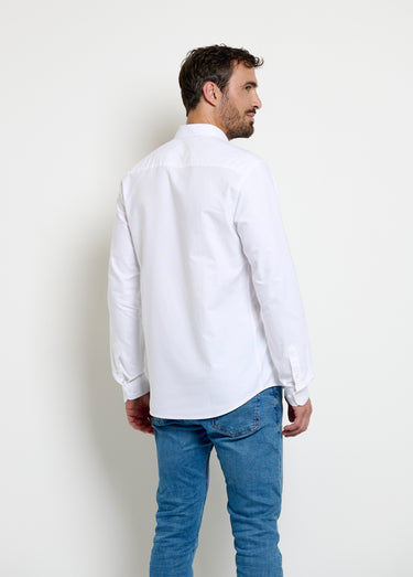 Chemise classique en oxford col boutonné Blanc