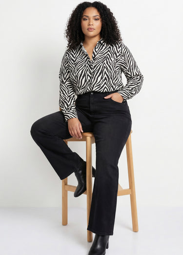 Jean 5 poches extensible coupe large Noir