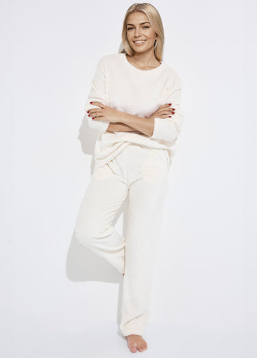 Pyjama doux et chaud en polaire Blanc