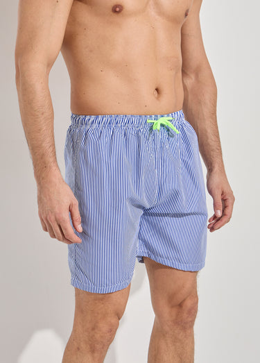 Short de bain à rayures fines Raye Marine