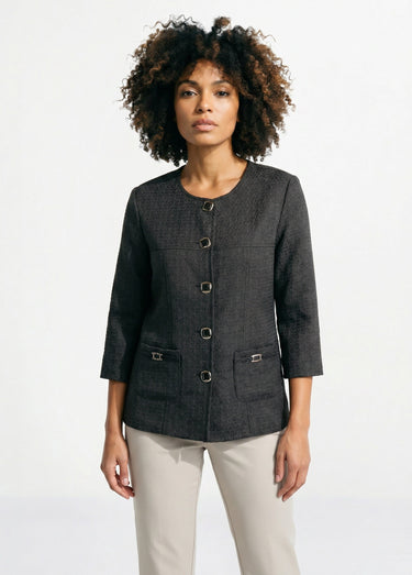 Veste ras de cou manches 3/4 Noir