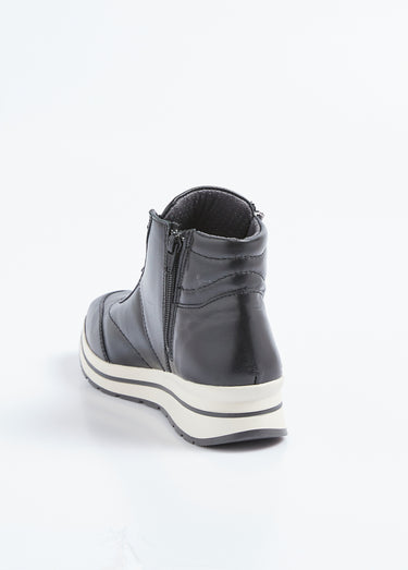 Baskets montantes largeur confort cuir Noir Irise