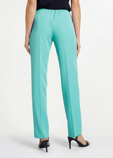 Pantalon droit taille semi-élastiquée Vert