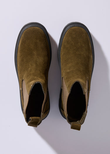 Boots Chelsea compensées et montantes Kaki
