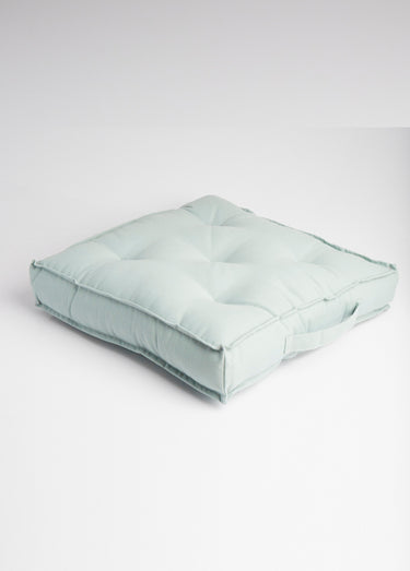 Coussin de sol capitonné uni Vert d'eau