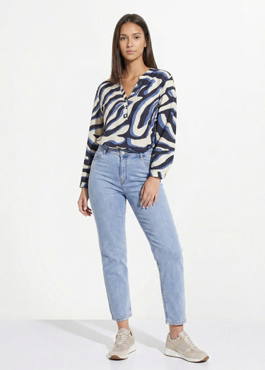 Jean mom en denim, spécial GRANDE TAILLE Denim Clair
