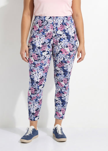 Legging imprimé taille élastiquée Fleurs