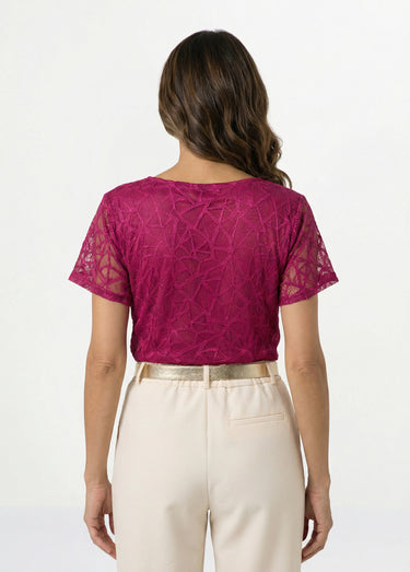 T-shirt dentelle manches courtes Cassis