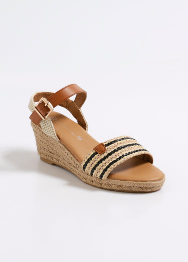 Espadrille fantaisie détails simili cuir Noir