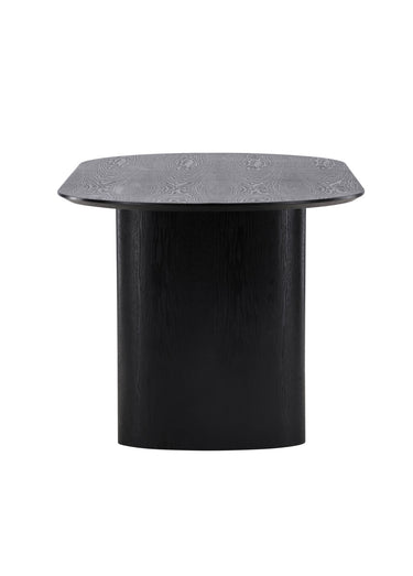 Table à manger ovale bois, pieds ovales Noir