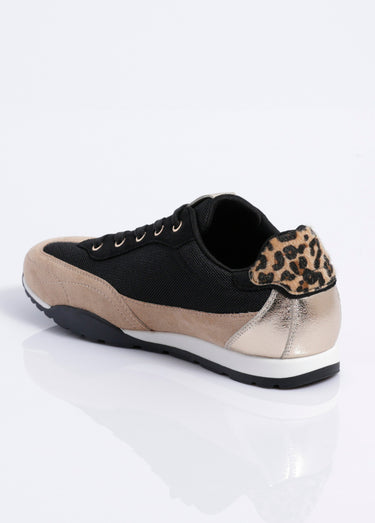 Sneakers semelle plate détails fantaisie Leopard