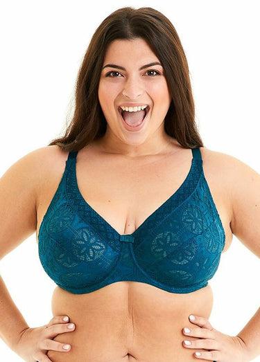 Soutien-gorge grand maintien avec dentelle Bleu