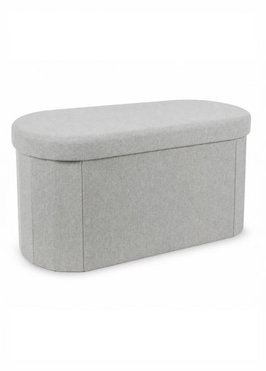 Banc coffre pliable ovale en tissu Gris