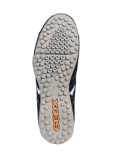 Baskets multimatières à lacets sportwear Bleu Marine