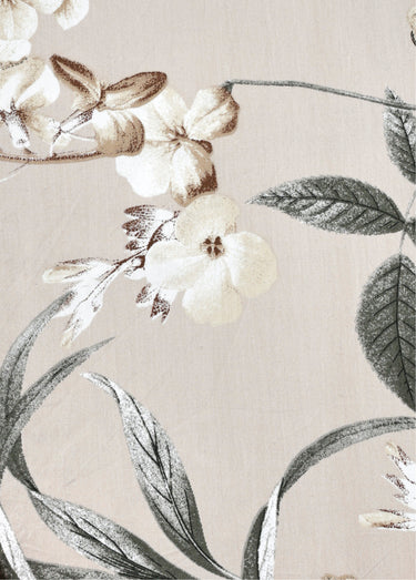 Parure de lit 3 pièces percale avec housse de couette, sépia Imprime Beige