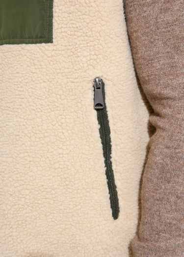 Veste sans manches casual réversible Beige/Kaki