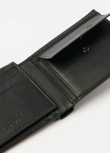 Porte-monnaie compact en cuir Noir