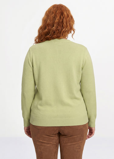 Gilet boutonné maille épaisse Vert Tilleul
