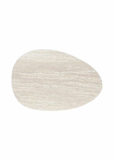 Tables gigognes effet pierre travertin Blanc/Beige