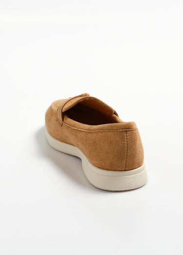 Mocassins confortables en suédine Camel