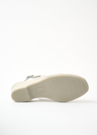 Sandales ouvertes cuir largeur confort Argente