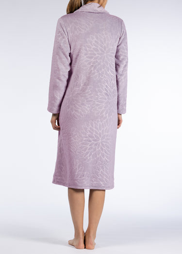 Peignoir manches longues en sherpa motif Violet