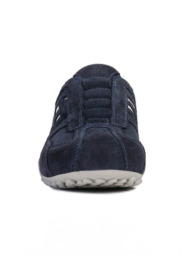 Baskets multimatières à lacets sportwear Bleu Marine