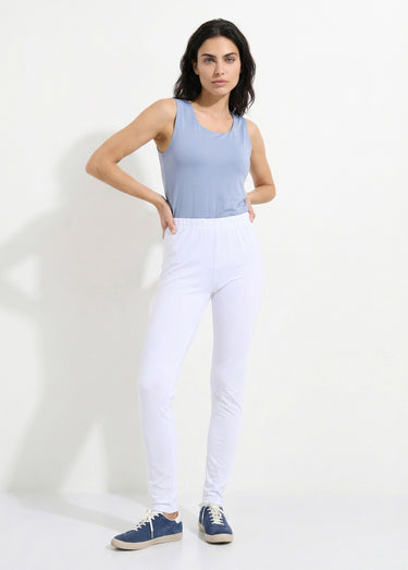 Legging imprimé taille élastiquée Uni Blanc