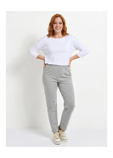 Legging coton stretch taille élastiquée Chine Gris