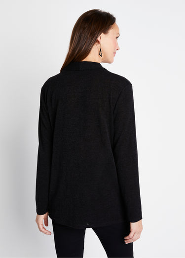 T-shirt tunique 2 en 1 strass manches longues Noir