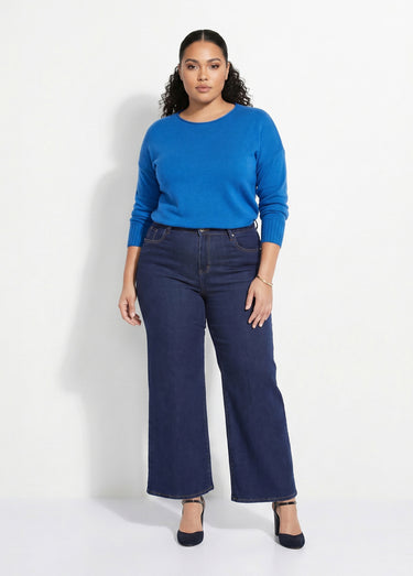 Jean 5 poches extensible coupe large Bleu Stone