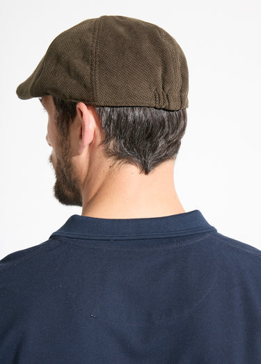 Casquette plate en tissu aspect lainage Kaki