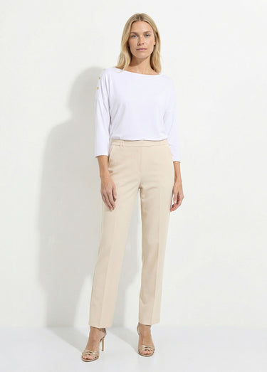 Pantalon droit taille semi-élastiquée Sable