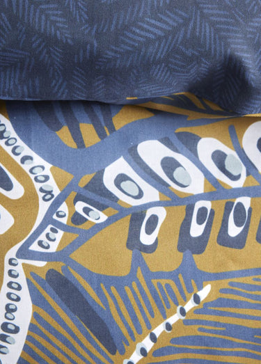 Parure pur coton 260 x 240cm, Exotica Bleu Marine