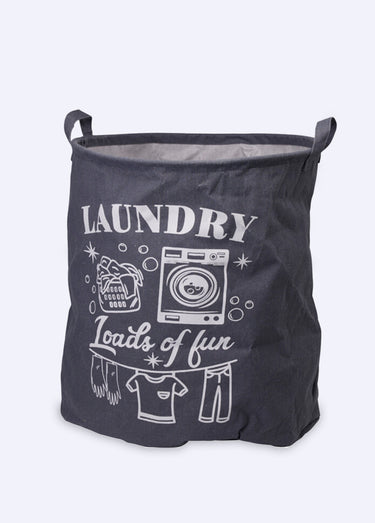 Panier à linge en tissu avec poignées Gris Anthracite