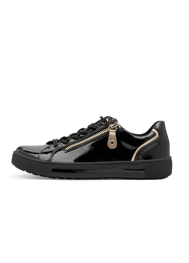 Baskets avec lacets élastiqués et zips Noir