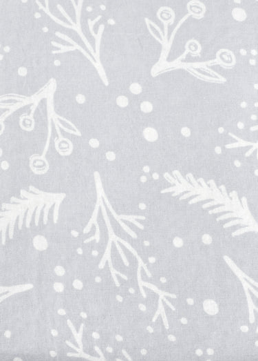 Parure de lit 4 pièces flanelle avec drap plat, gui Gris