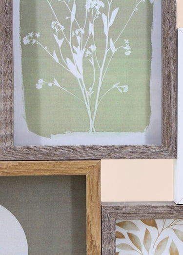 Cadre photo en bois pour 6 vues Naturel