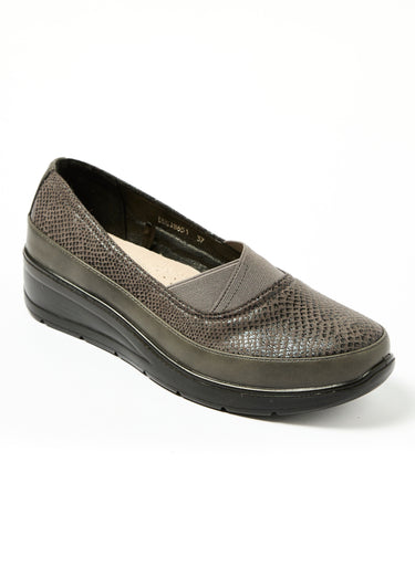 Ballerines confort avec talon compensé Gris
