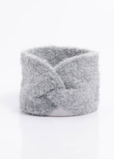 Bandeau chaud en maille mousseuse Gris