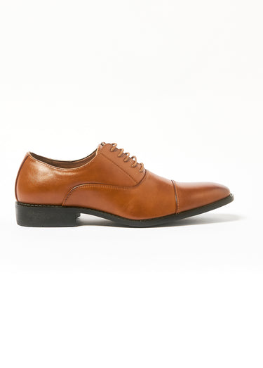 Richelieus bout rapporté droit, simili cuir Marron
